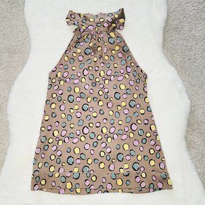BCBG Max Azria Silk polka dot tie neck halter XS